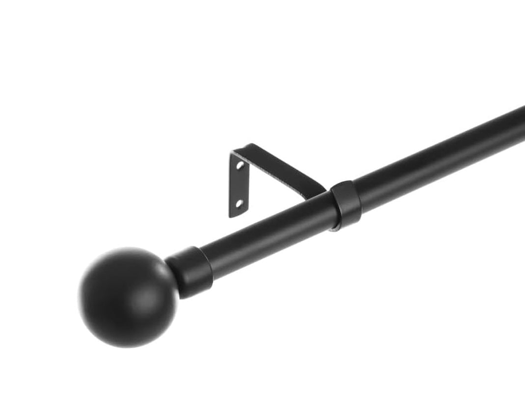 Barra Cortina Extensible Negra de Metal de 120 a 210 cm