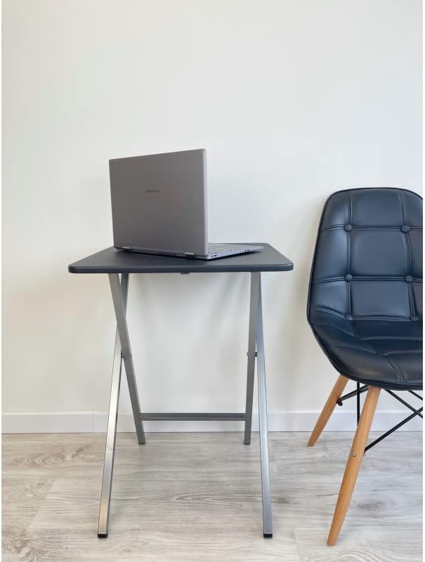 Mesa Cuadrado Plegable Blanca portatil Multifuncional, Mesas Auxiliares para casa 48x48x65 cm (Negra)