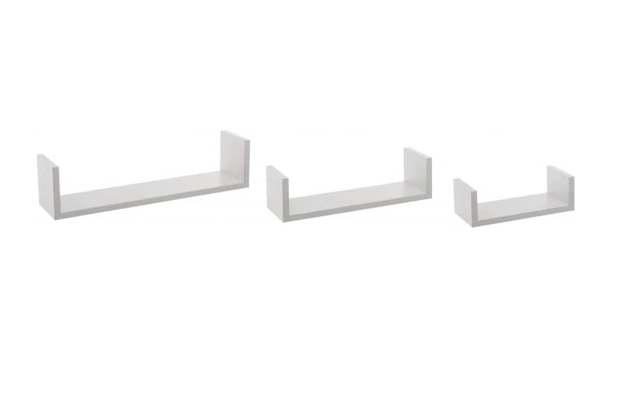 Estantería Pared en Forma de Cuadrado, Set de 3 Estantes Flotantes Juego de Baldas para Libros y Objetos de decoración - Negro