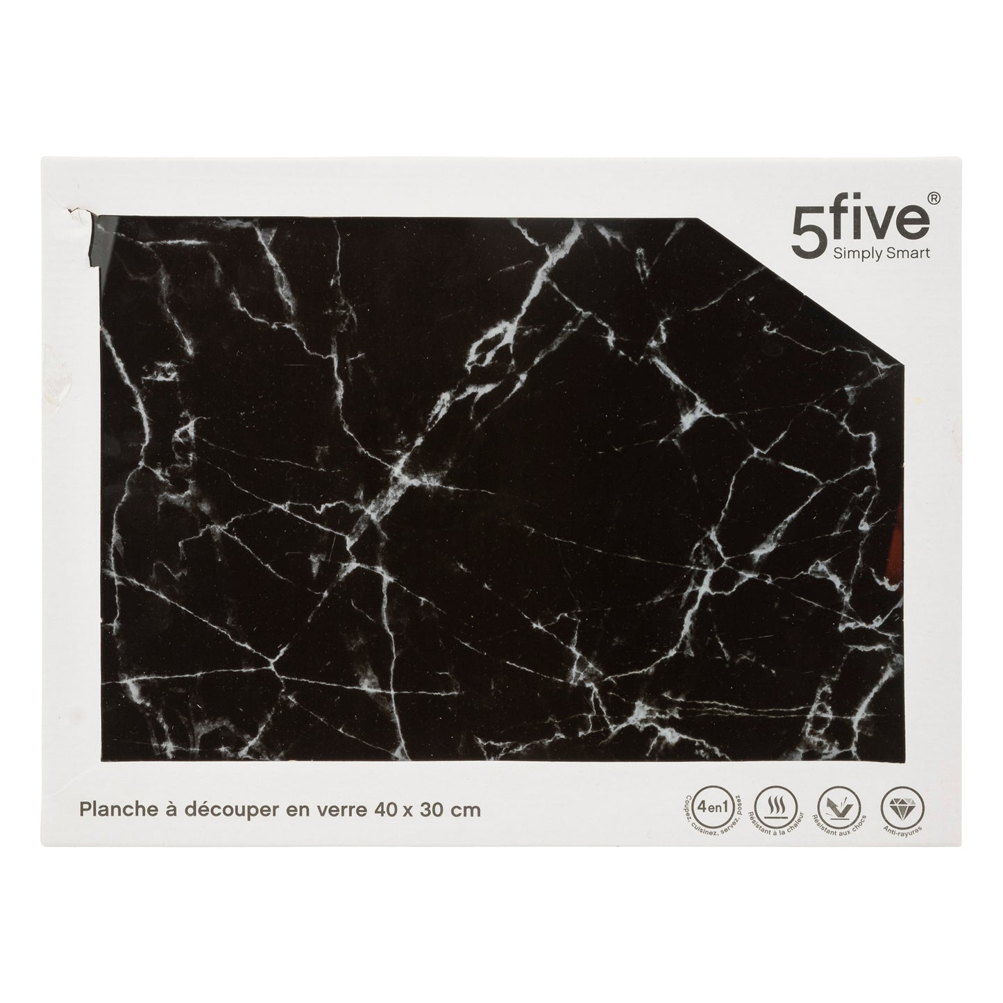 Tabla Cortar de Cristal, Tablero Vidrio Decorativo Mármol 40 x 30 CM