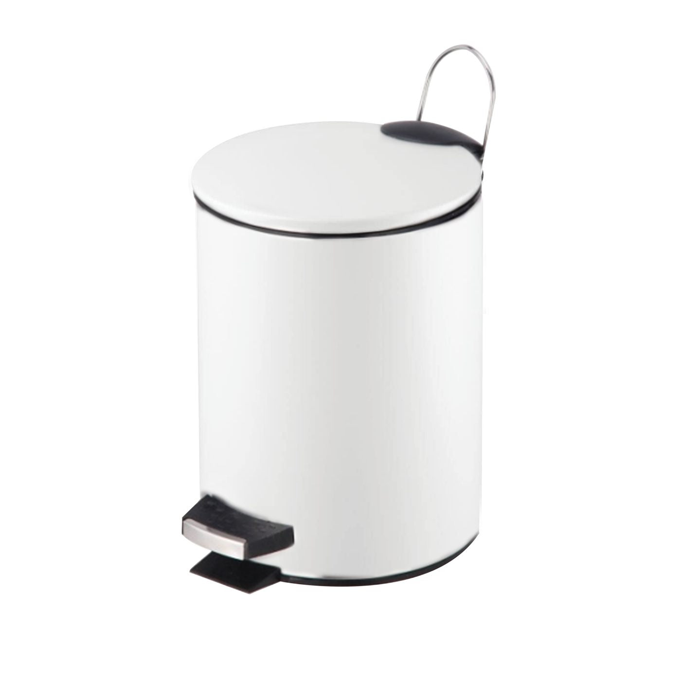 Papelera Baño Con Tapa de Metal 3L - Cubo de Basura Para Cocina, Habitación, Baño