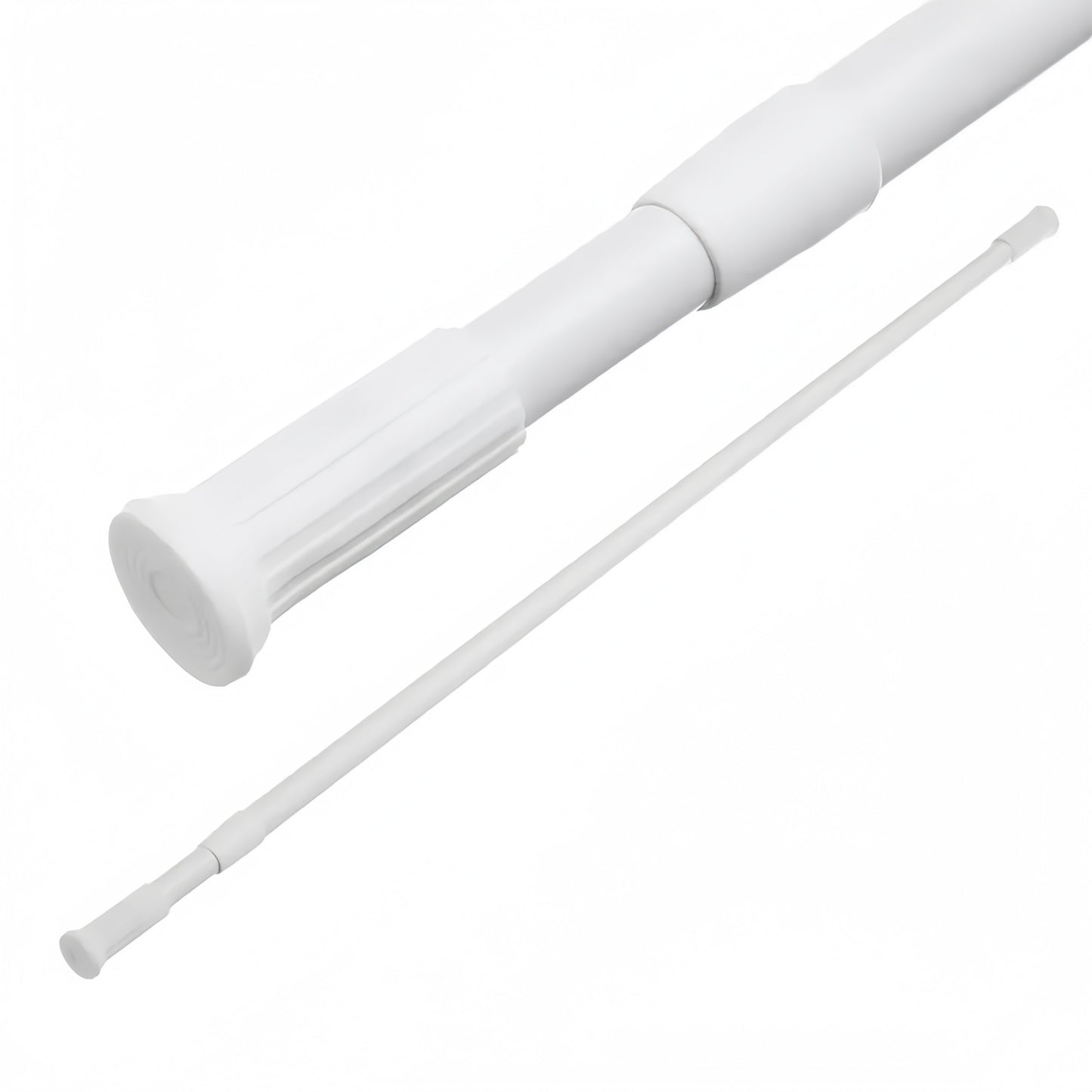 Barra de Ducha Extensible 110-200 cm, Barra Cortina Aluminio Blanca Ajustable para Baño, sin Perforación, Resistente y Multifuncional