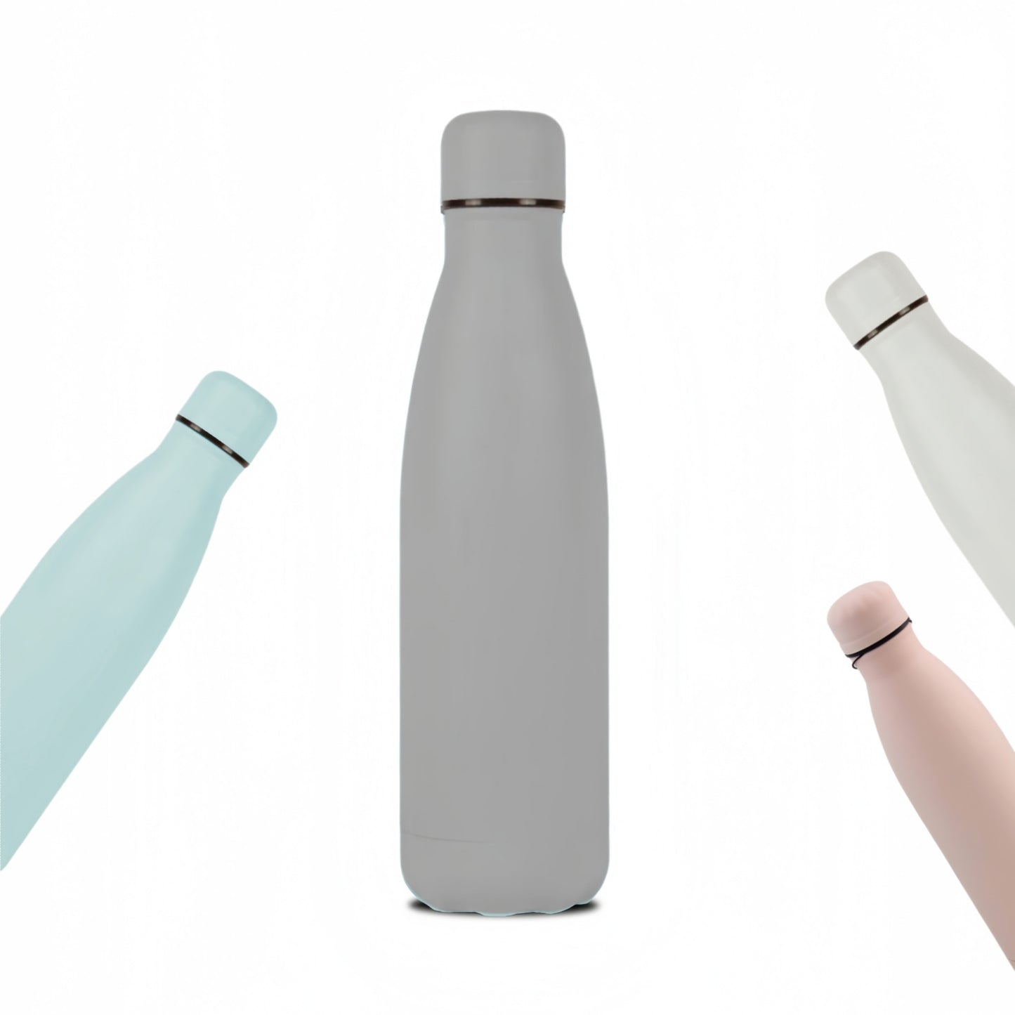 Termo y Botella Térmica con Tacto Goma, Mantén Tus Bebidas a la Temperatura Perfecta, Diseño Antideslizante y Resistente, Ideal para Viajes, Oficina y Deporte, Acero Inoxidable
