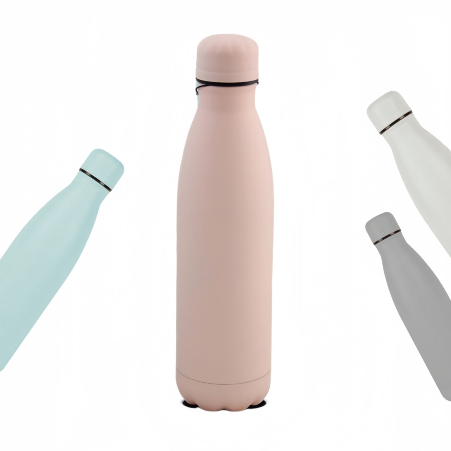 Termo y Botella Térmica con Tacto Goma, Mantén Tus Bebidas a la Temperatura Perfecta, Diseño Antideslizante y Resistente, Ideal para Viajes, Oficina y Deporte, Acero Inoxidable