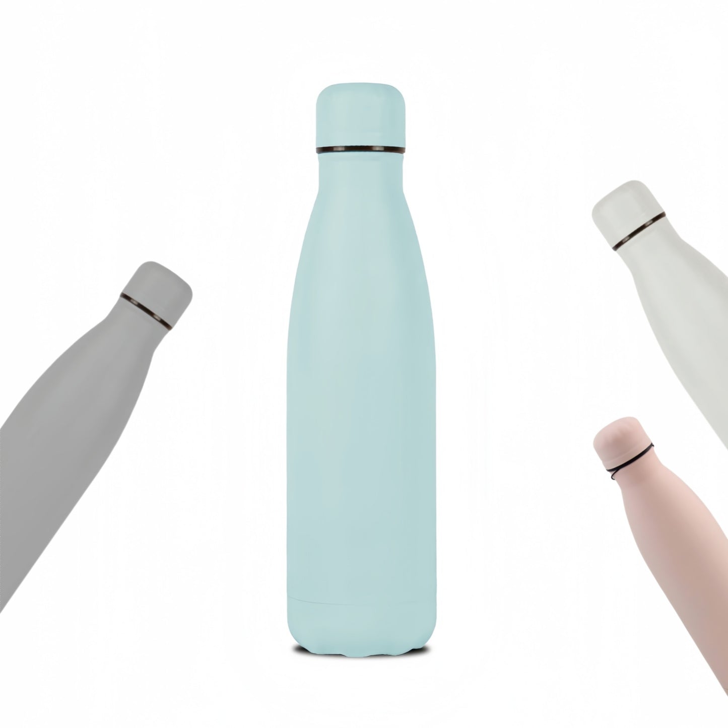 Termo y Botella Térmica con Tacto Goma, Mantén Tus Bebidas a la Temperatura Perfecta, Diseño Antideslizante y Resistente, Ideal para Viajes, Oficina y Deporte, Acero Inoxidable