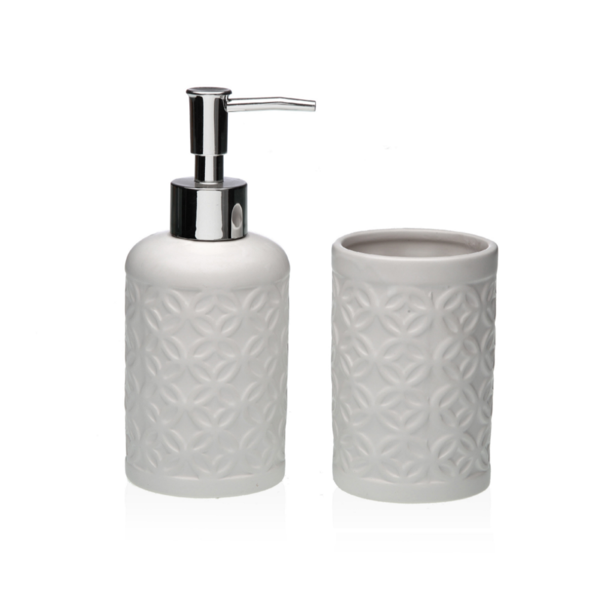 Set de Baño, Accesorio de Baño Cerámica, Porta Cepillo y Dispensador de Jabón