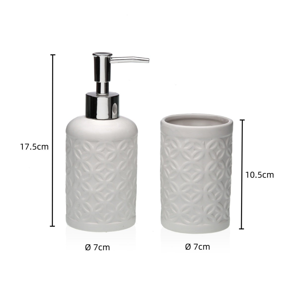 Set de Baño, Accesorio de Baño Cerámica, Porta Cepillo y Dispensador de Jabón