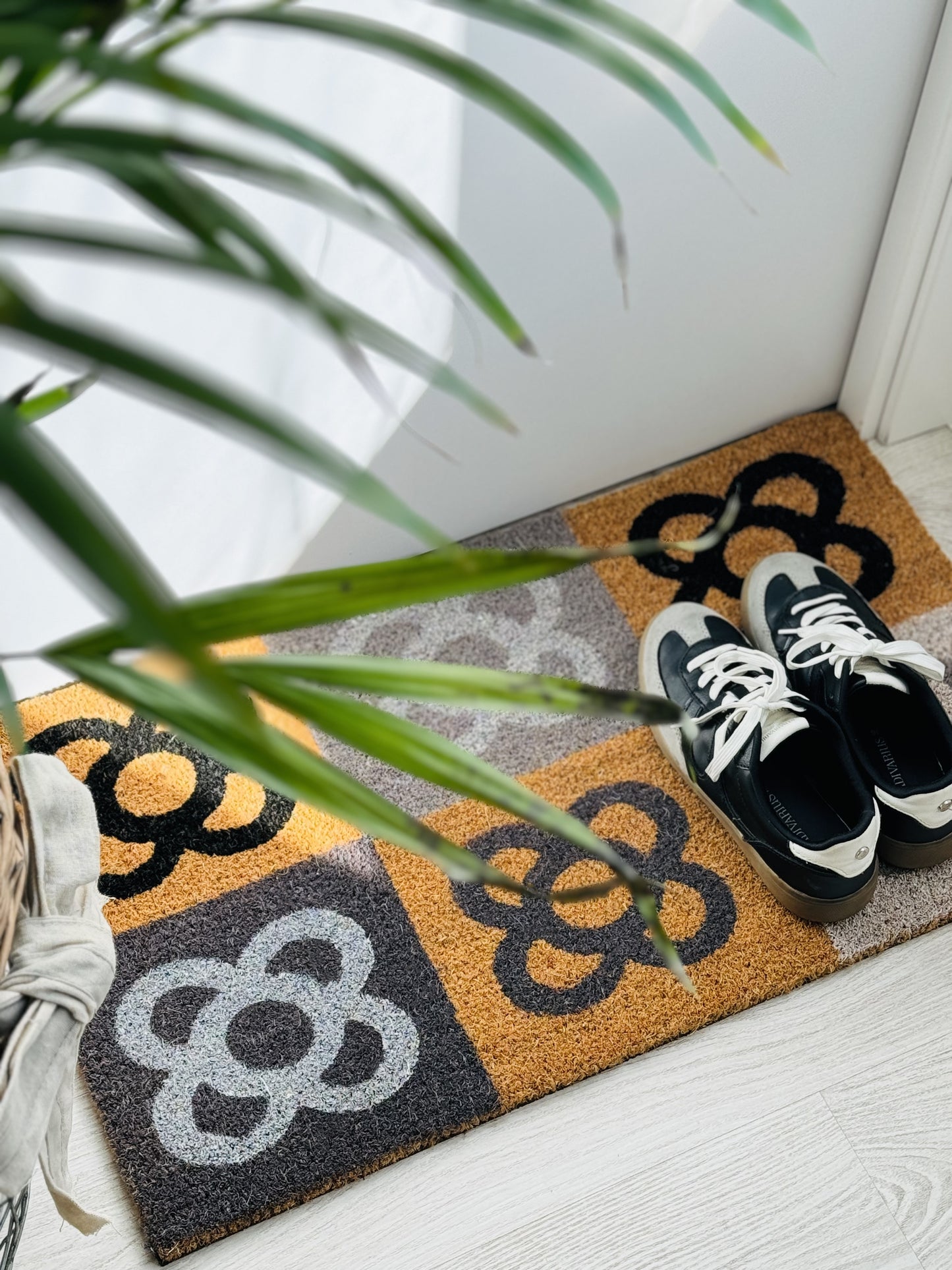 DAMDAM GO Felpudo Fibra de Coco 70x40cm Antideslizantes - Alfombras Originales para la Entrada a Casa, Pasillos, Puertas de Exterior - Panot