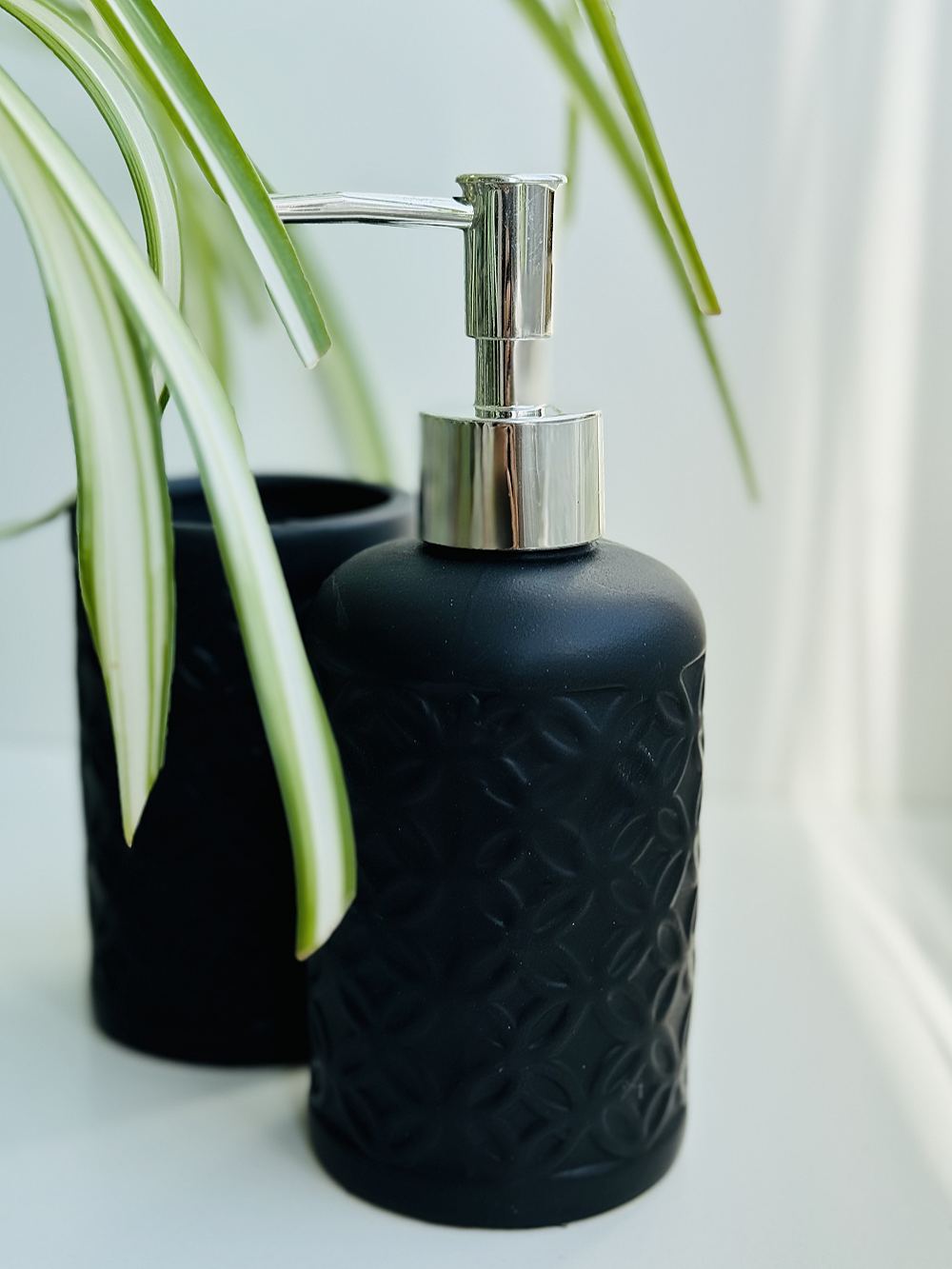 Set de Baño, Accesorio de Baño Cerámica, Porta Cepillo y Dispensador de Jabón