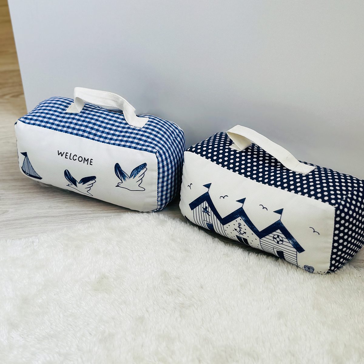 Sujetapuertas Poliéster Arena, Tope Puerta Pack 2, Color Azul 24x9x11 (TOPE PUERTA - PACK 2)