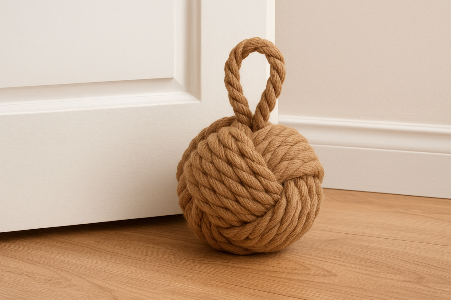 Sujetapuertas Algodon, Tope Puerta Con Cuerda, 15x15x15 (TOPE PUERTA - BOLA)