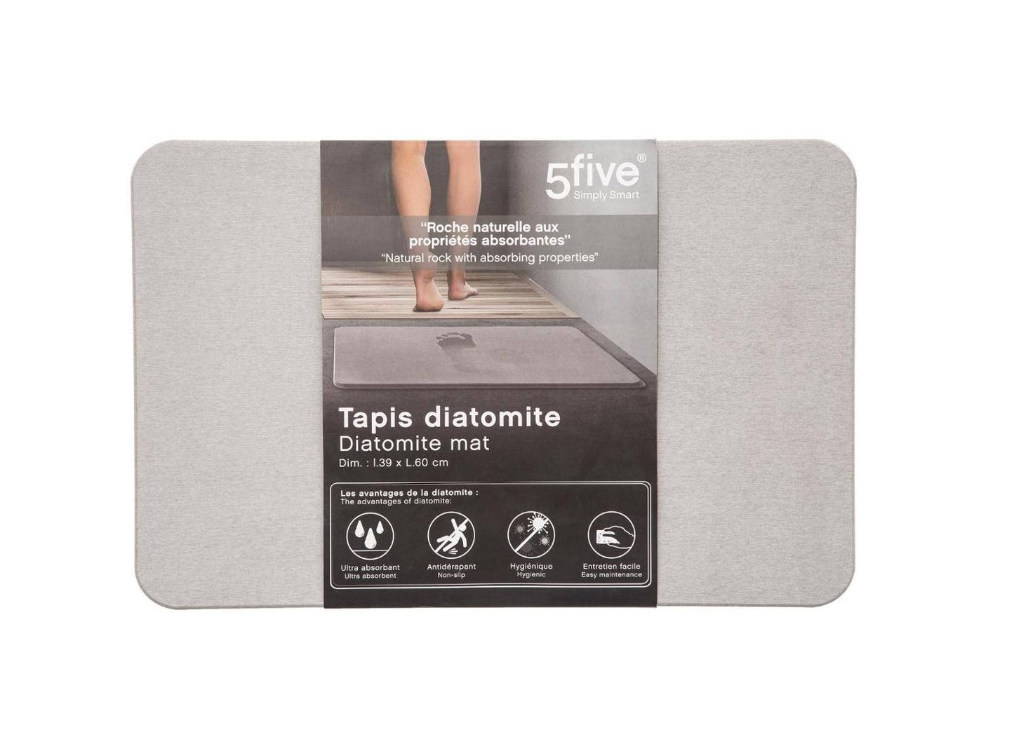 Alfombra de Diatomita 39x60cm Gris