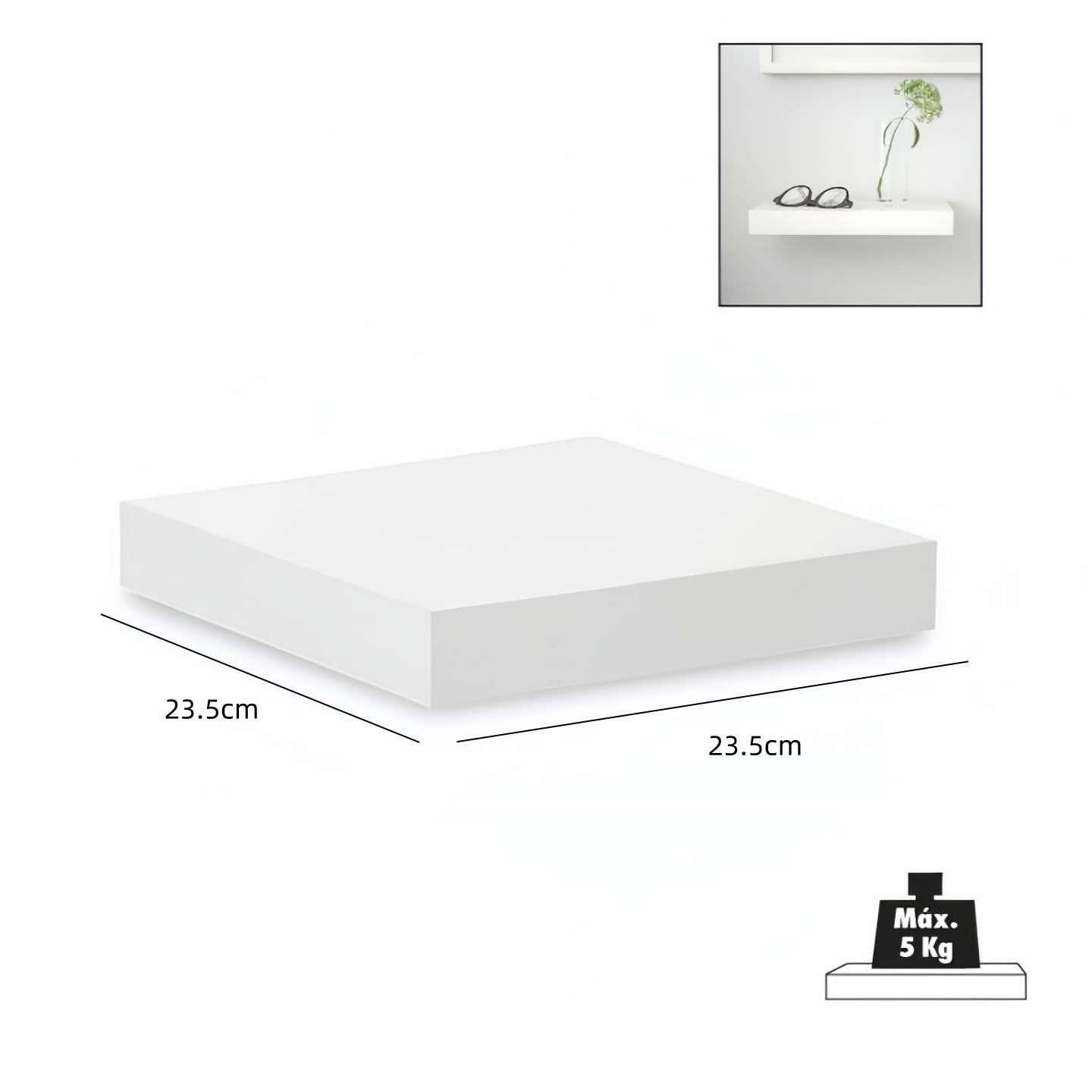 DAMDAM GO Estante Balda de Pared Flotante, Estante de Pared Madera MDF, para Salón, Cocina y Dormitorio - Pack 2
