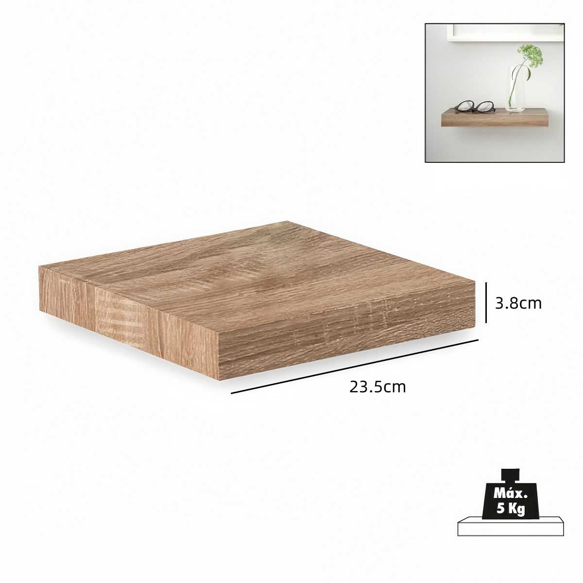DAMDAM GO Estante Balda de Pared Flotante, Estante de Pared Madera MDF, para Salón, Cocina y Dormitorio - Pack 2