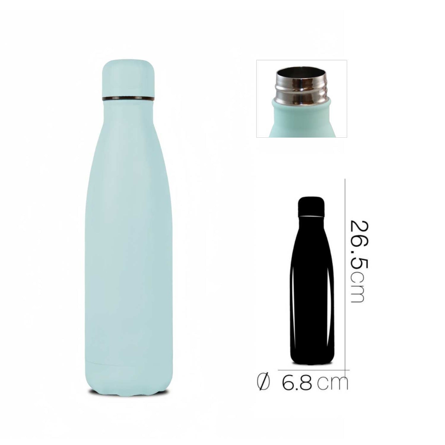 Termo y Botella Térmica con Tacto Goma, Mantén Tus Bebidas a la Temperatura Perfecta, Diseño Antideslizante y Resistente, Ideal para Viajes, Oficina y Deporte, Acero Inoxidable