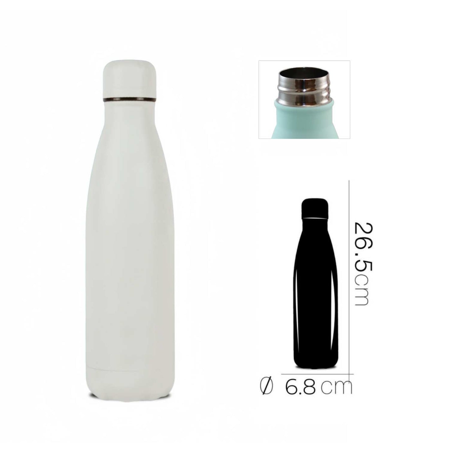 Termo y Botella Térmica con Tacto Goma, Mantén Tus Bebidas a la Temperatura Perfecta, Diseño Antideslizante y Resistente, Ideal para Viajes, Oficina y Deporte, Acero Inoxidable