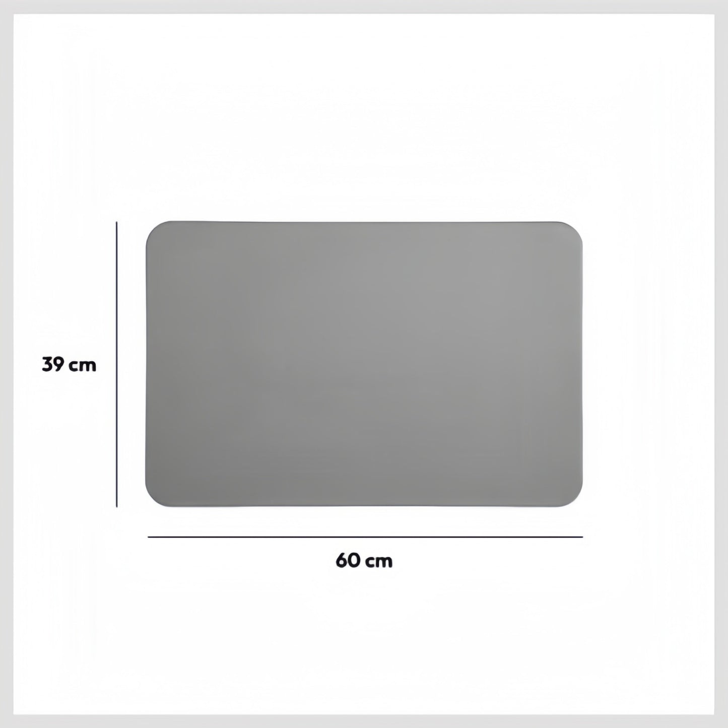 Alfombra de Diatomita 39x60cm Gris, Roca Natural Porosa, Ligera y Rígida, Ultra Absorbente, Antideslizante, Higiénica, Contemporánea y Fácil de Limpiar