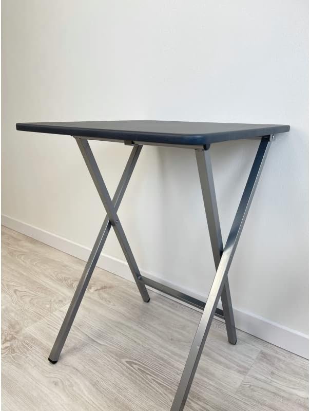 Mesa Cuadrado Plegable Blanca portatil Multifuncional, Mesas Auxiliares para casa 48x48x65 cm (Negra)