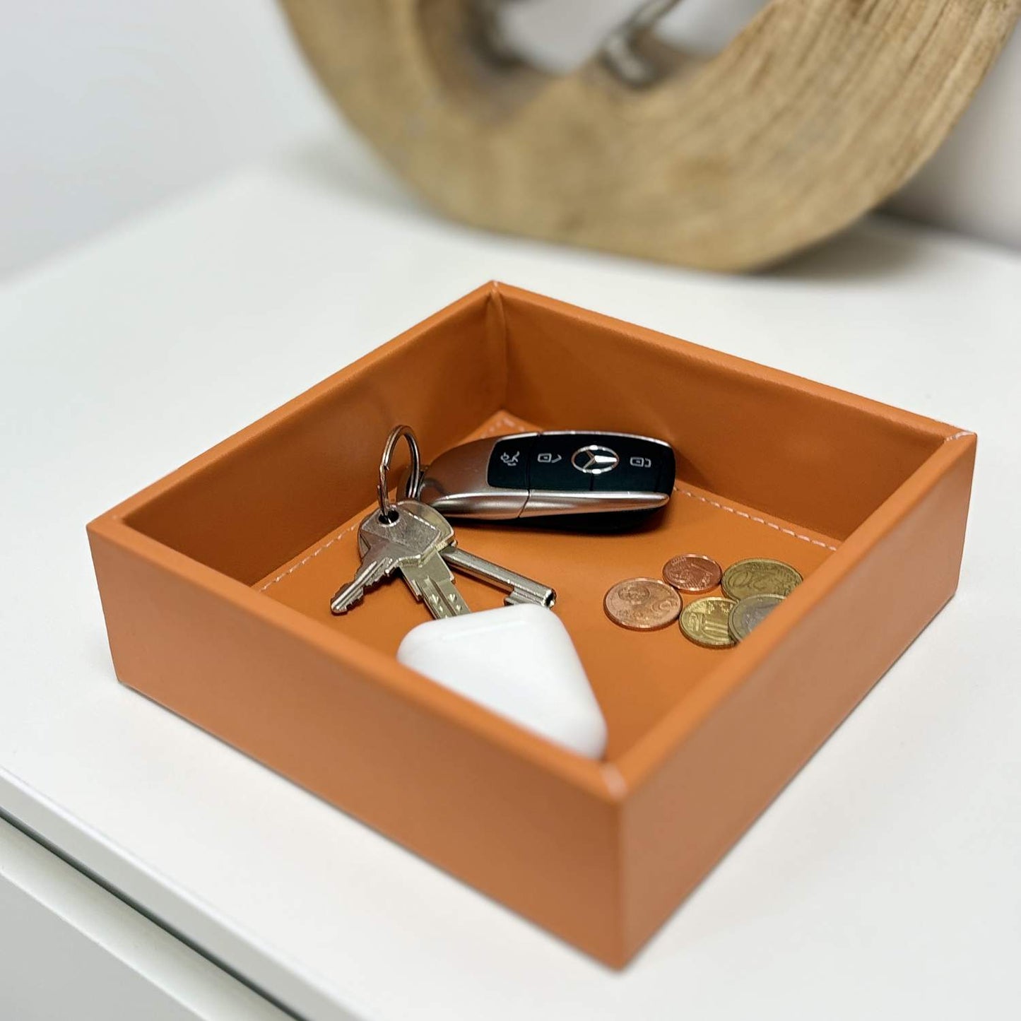 DAMDAM GO Bandeja Organizador Para Accesorios, Vaciabolsillos Para Llaves, Almacenamiento Aparador Organizador, Teléfono, Moneda, Joyería y Mesa de Noche