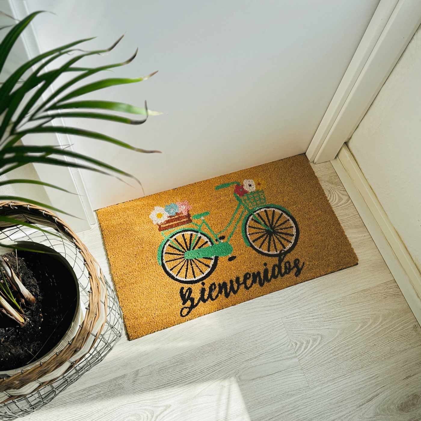 Felpudo Fibra de Coco 70x40cm Antideslizantes - Alfombras Originales para la Entrada a Casa, Pasillos, Puertas de Exterior