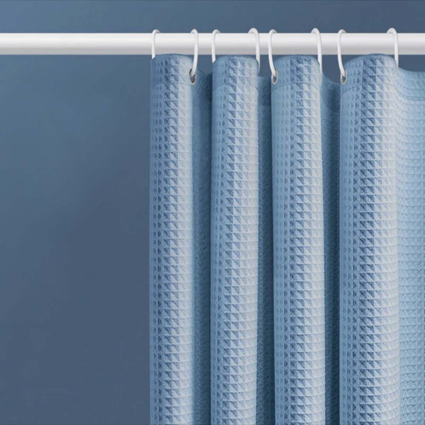 Barra de Ducha Extensible 110-200 cm, Barra Cortina Aluminio Blanca Ajustable para Baño, sin Perforación, Resistente y Multifuncional