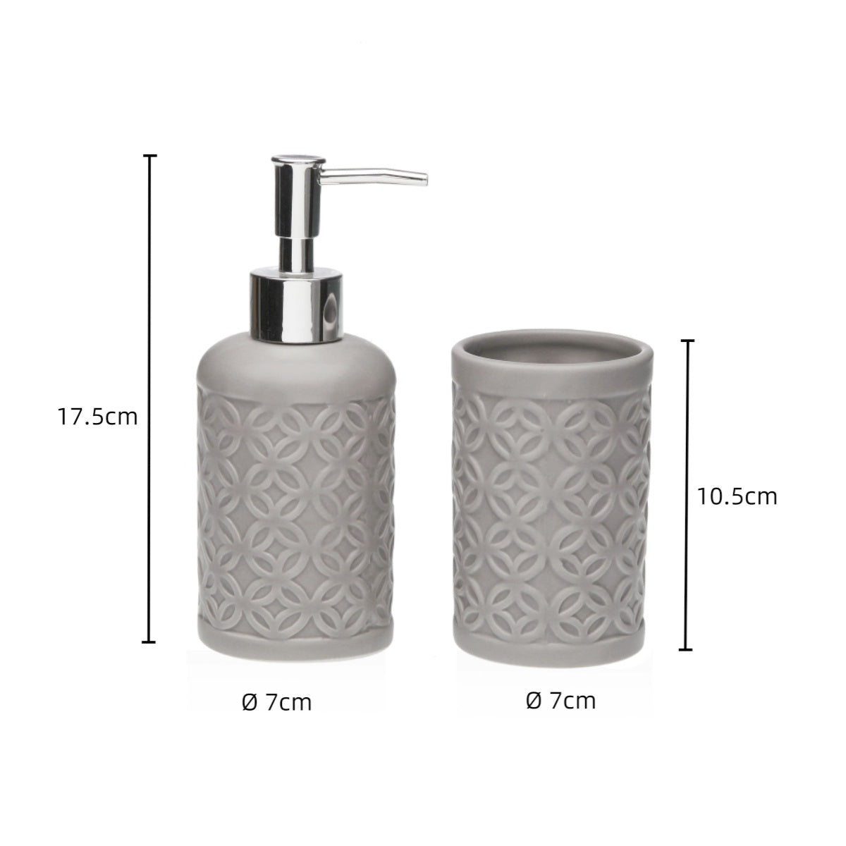 Set de Baño, Accesorio de Baño Cerámica, Porta Cepillo y Dispensador de Jabón