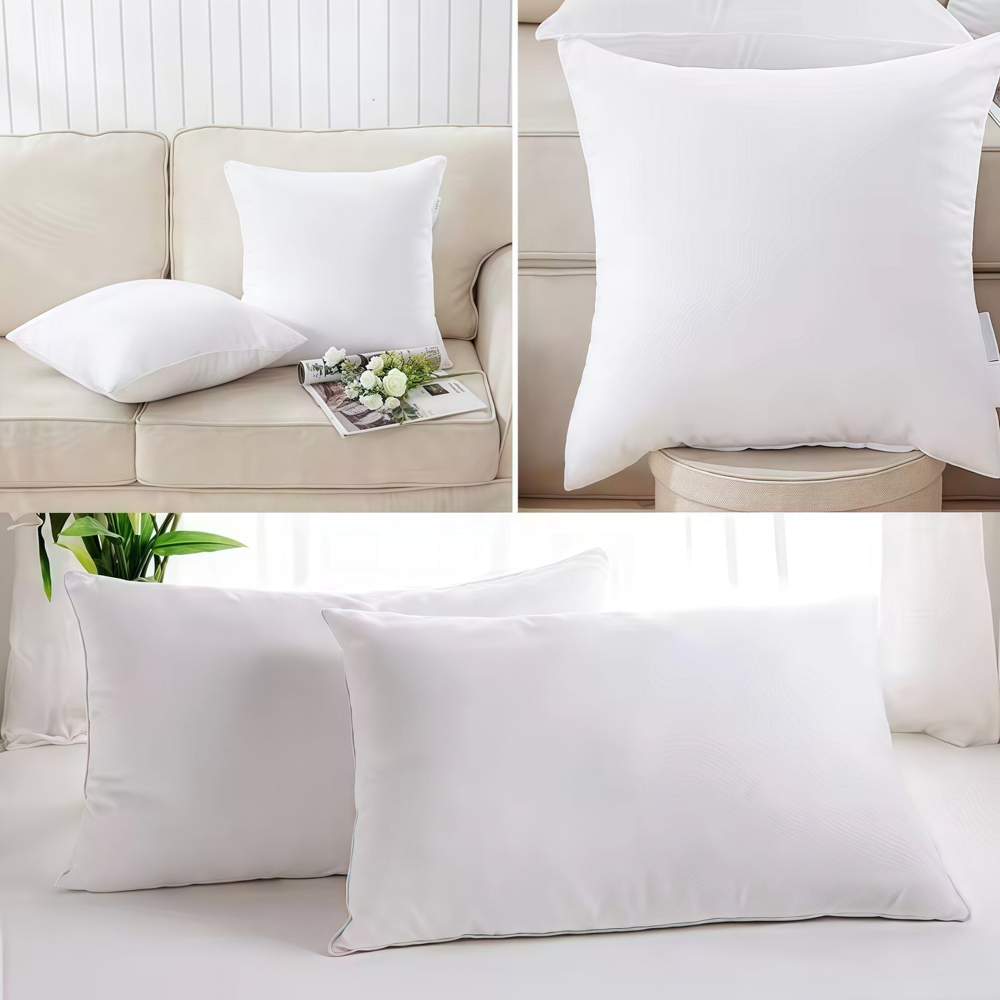 DAMDAM GO Relleno de Cojín Pack de 2, Relleno de Cojín, Rellenos Esponjosidad, Cojín Decorativo para Casa
