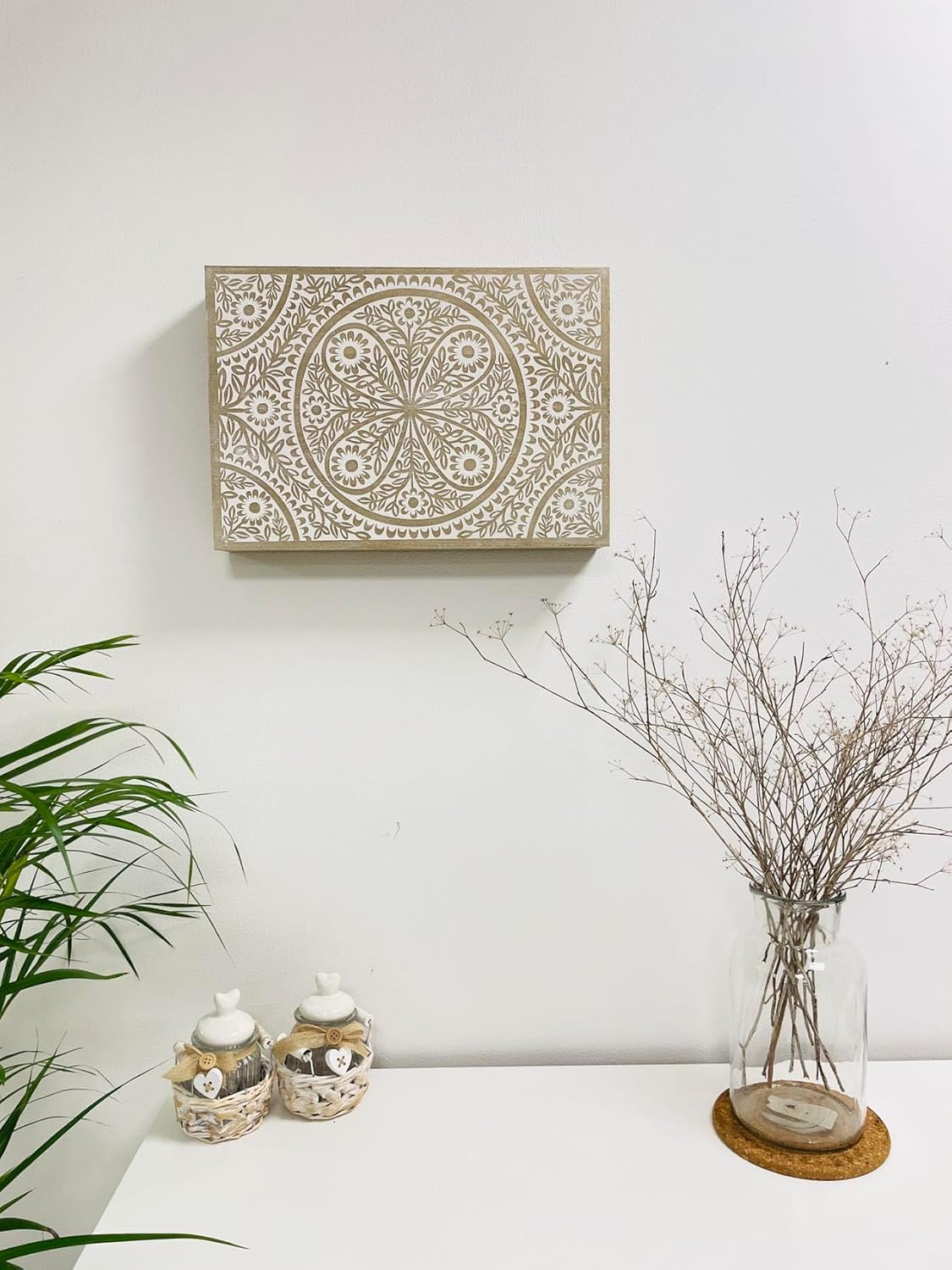 Tapa Contador de luz Cubre Cuadros electricos Nórdico de Madera Mandala