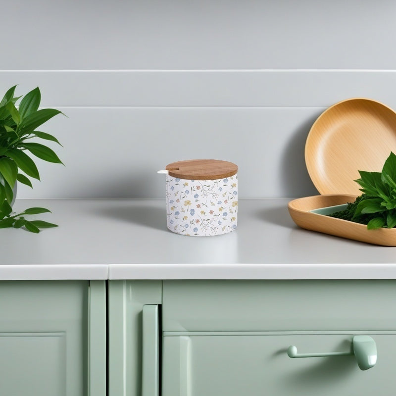 Azucarero Cocina Blanco Minimalista de Cerámica