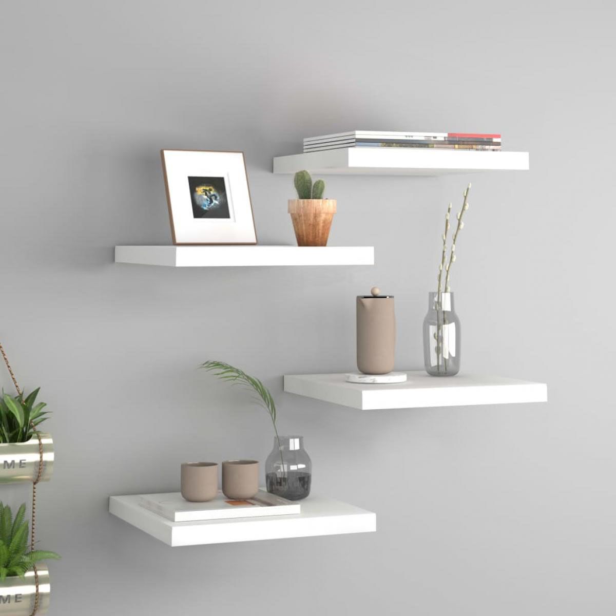 DAMDAM GO Estante Balda de Pared Flotante, Estante de Pared Madera MDF, para Salón, Cocina y Dormitorio - Pack 2