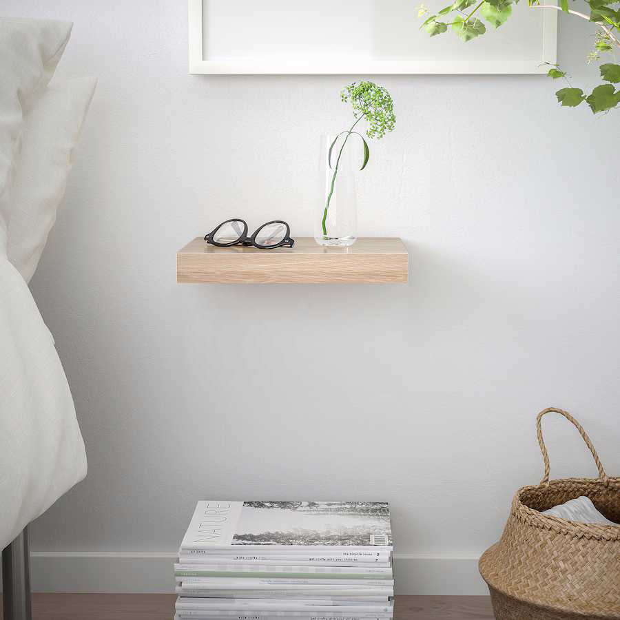 DAMDAM GO Estante Balda de Pared Flotante, Estante de Pared Madera MDF, para Salón, Cocina y Dormitorio - Pack 2