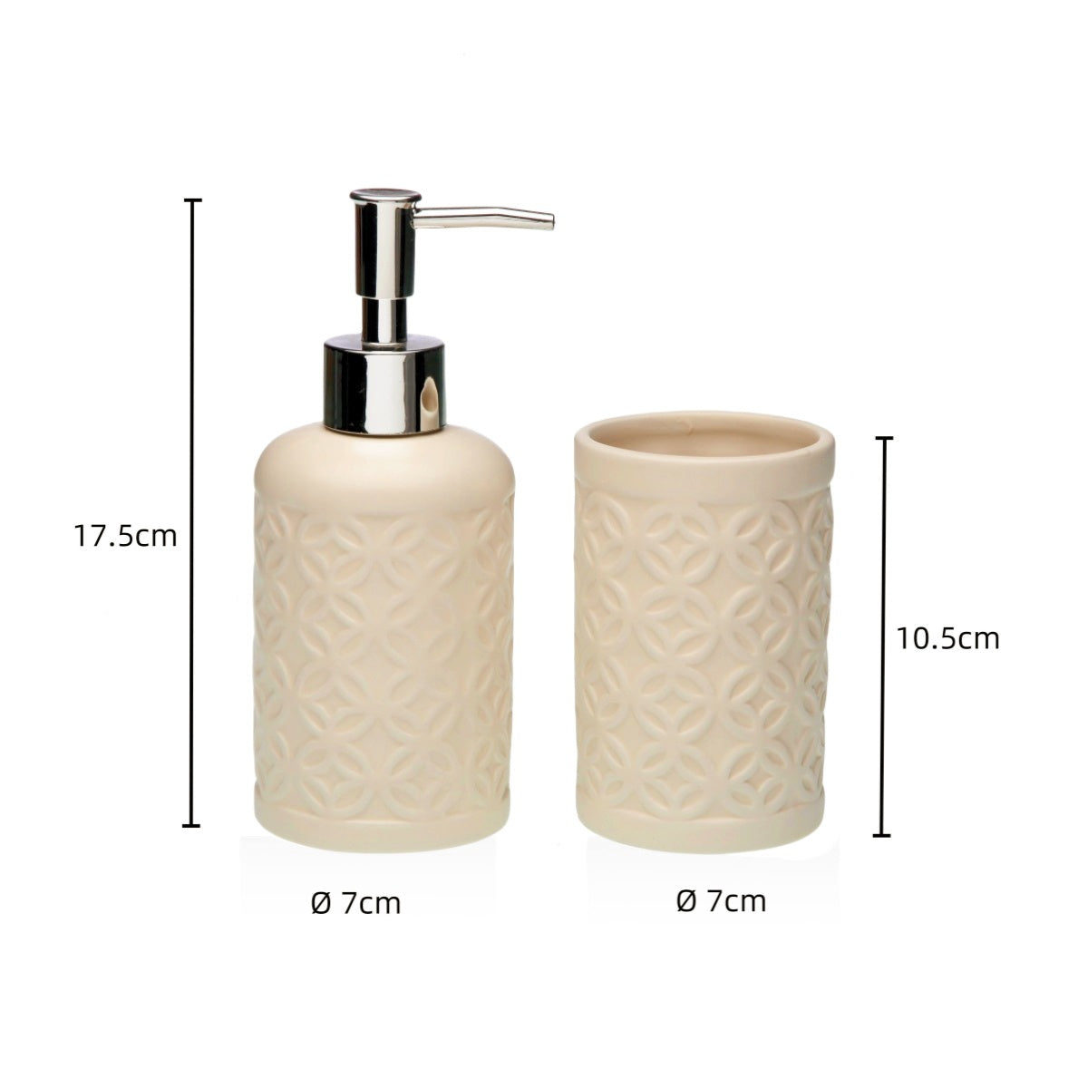 Set de Baño, Accesorio de Baño Cerámica, Porta Cepillo y Dispensador de Jabón