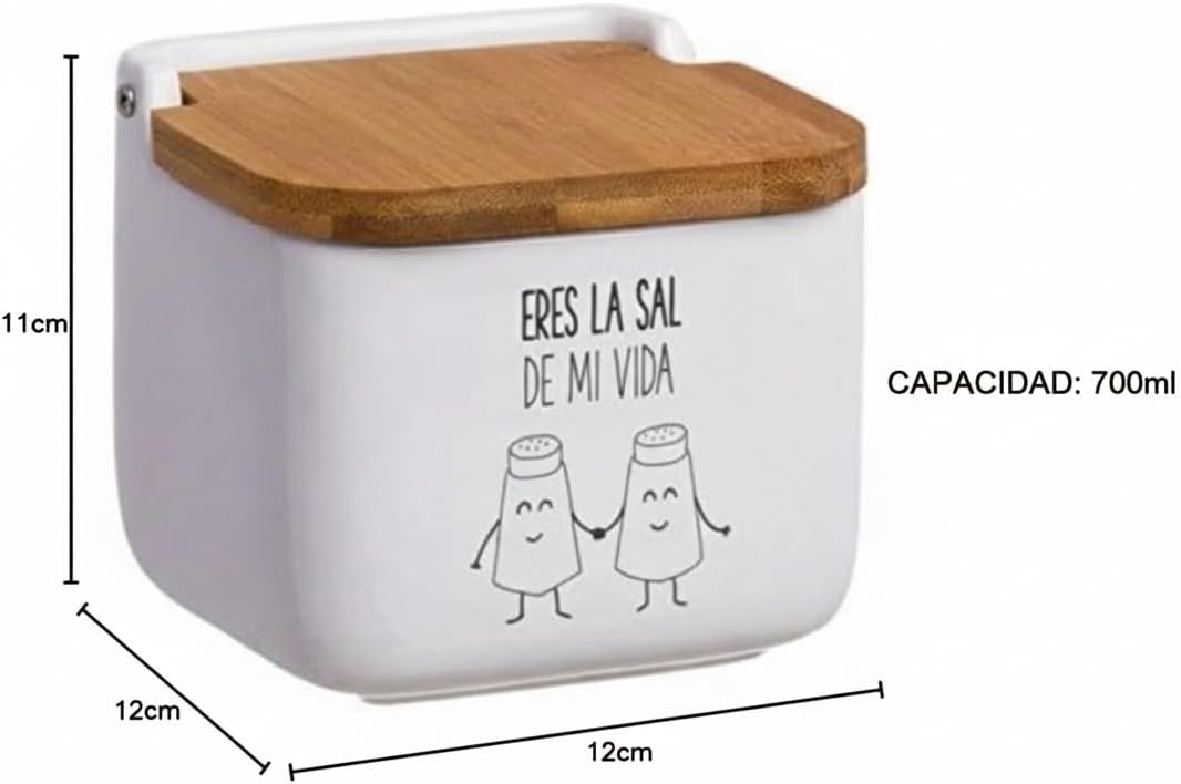 Salero y Azucarero de Cocina Original Cerámica de diseño, Recipientes Cerámica Almacenamiento. (Momentos)