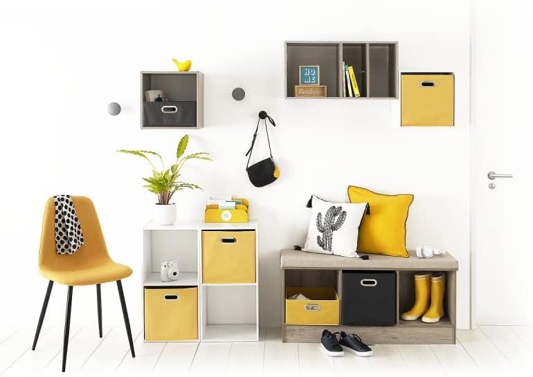 Cajas de Almacenamiento de Tela Cesta Organizador Plegable Pack de 2 Unidades
