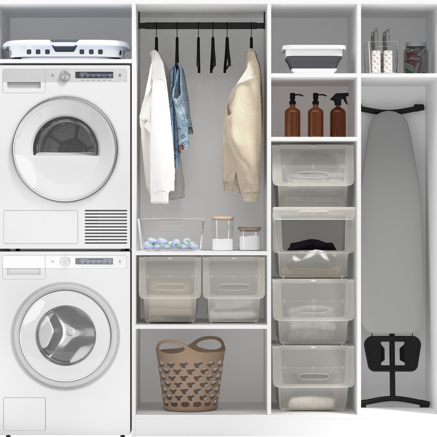 Cesto de Ropa Plegable 45L, Gran Capacidad, Diseño Compacto y Resistente para Casa, Dormitorio y Lavandería