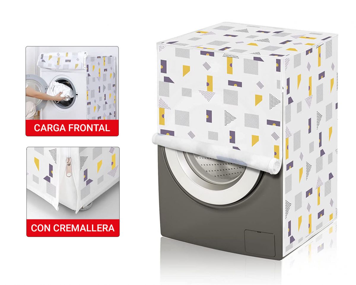 Funda Lavadora Frontal Con Cremallera, Funda lavadora Exterior Impermeable, Funda Para Lavadora Interior Prueba de Polvo