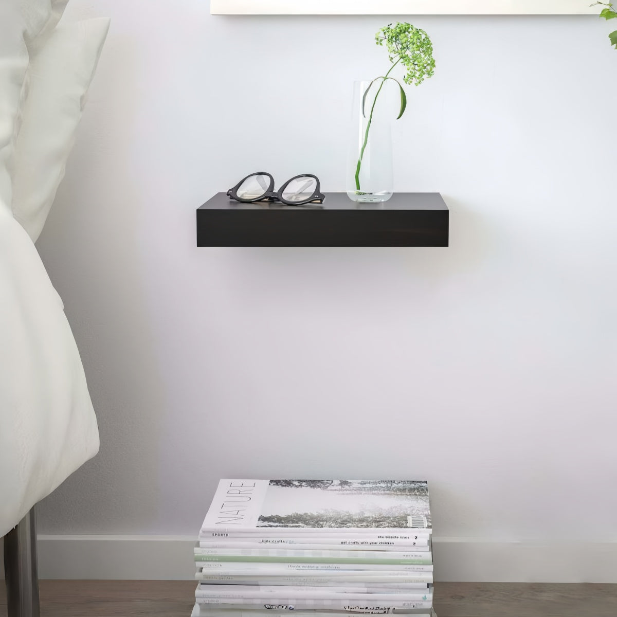DAMDAM GO Estante Balda de Pared Flotante, Estante de Pared Madera MDF, para Salón, Cocina y Dormitorio - Pack 2