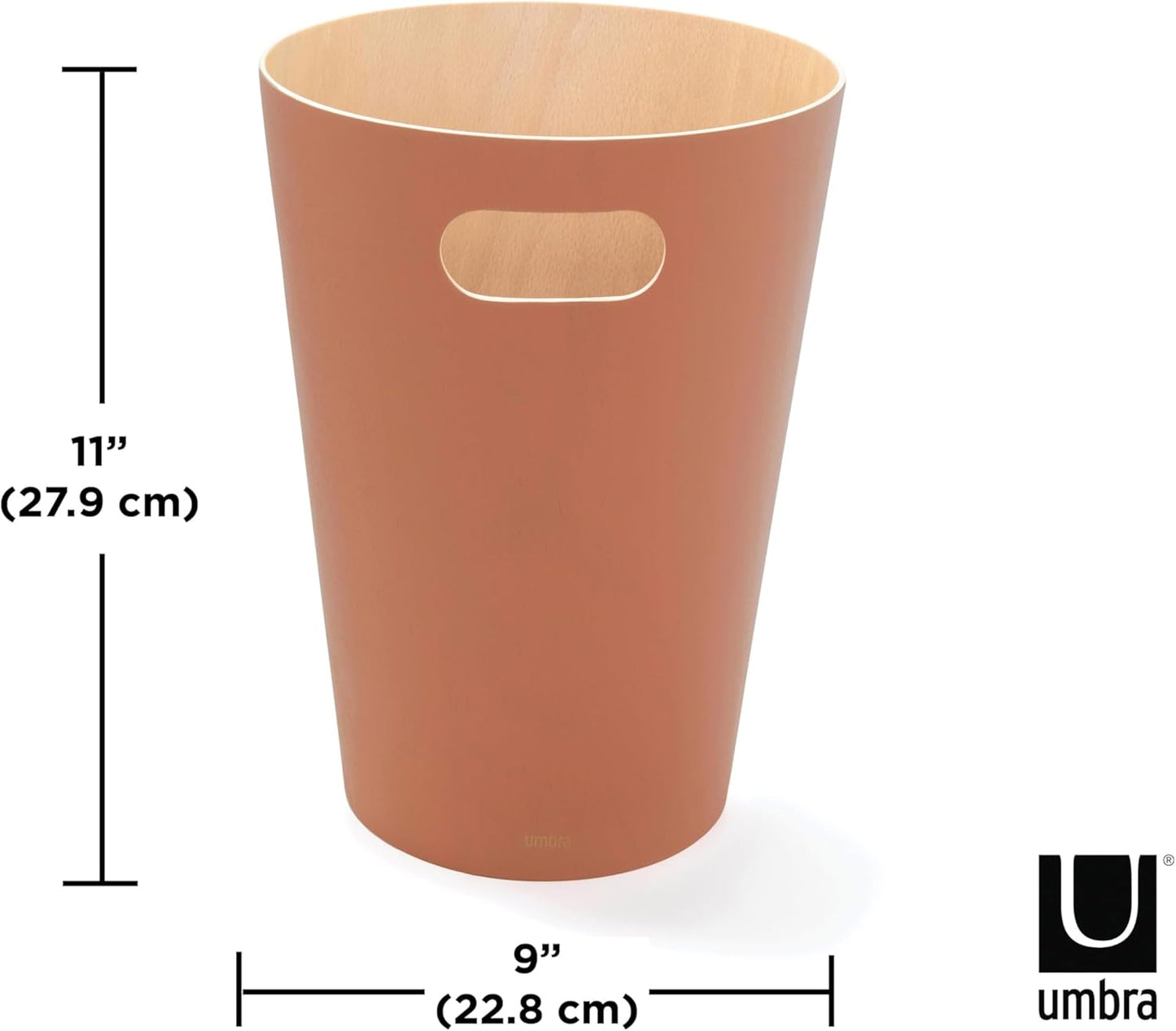 Woodrow Cesto de basura, con capacidad de 7.5 l, Blanco/Natural
