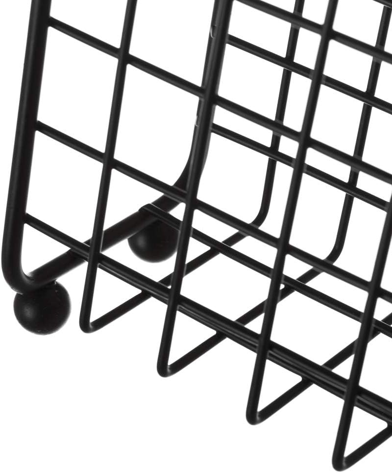 Porta Servilletas Metálico Negro de 14x7x12 cm – Servilletero Vertical con Diseño Geométrico Moderno, Estilo Industrial para Cocina, Comedor o Exterior