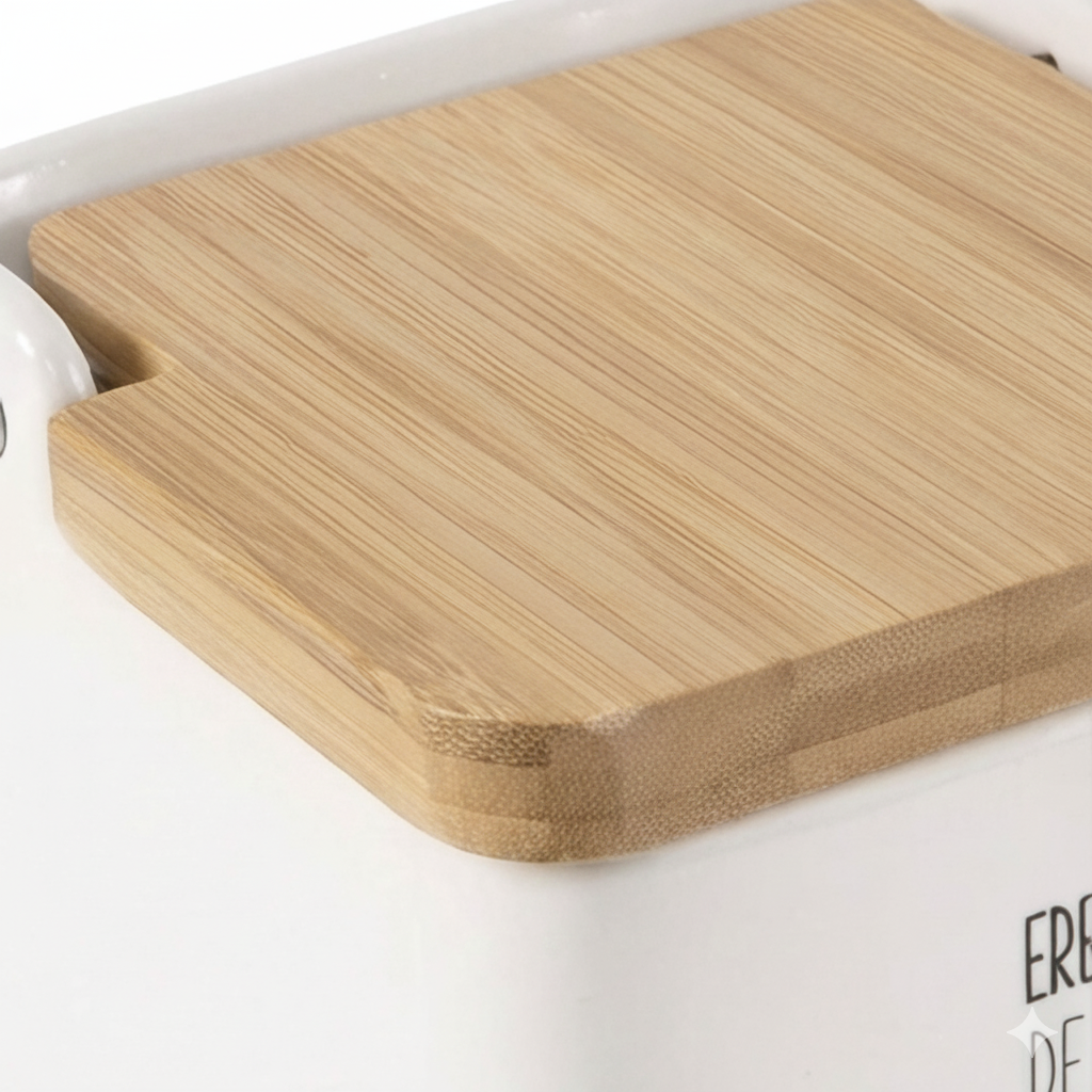 Salero de Cocina de Cerámica con Tapa de Madera Diseños Originales ECHALE Sal A TU Dia…