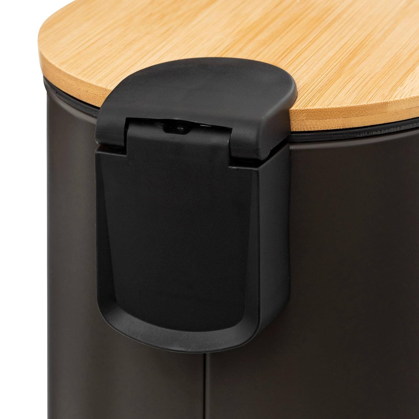 Papelera de baño con Tapa de Madera 3L - Cubo de Basura para baño con Tapa y Pedal Cierre silencioso
