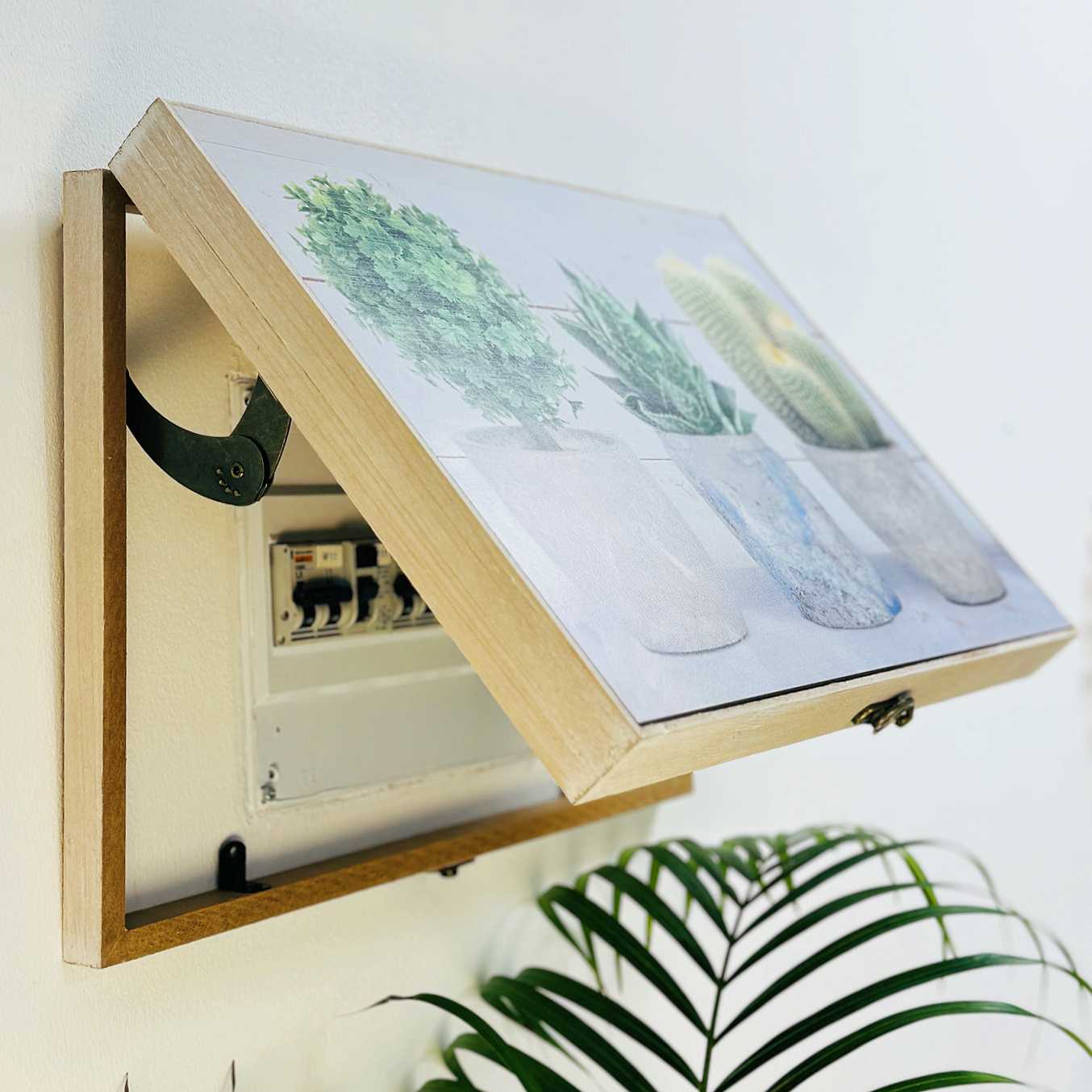 DAMDAM GO Tapa Cuadro Eléctrico Decorativa de Madera Blanca | Estilo Nórdico para Entrada y Recibidor | Cubre Contador de Luz Moderno