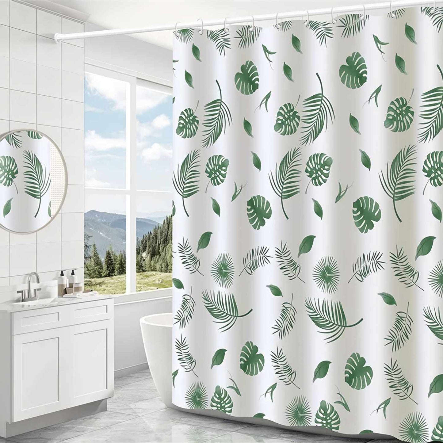 Barra de Ducha Extensible 110-200 cm, Barra Cortina Aluminio Blanca Ajustable para Baño, sin Perforación, Resistente y Multifuncional