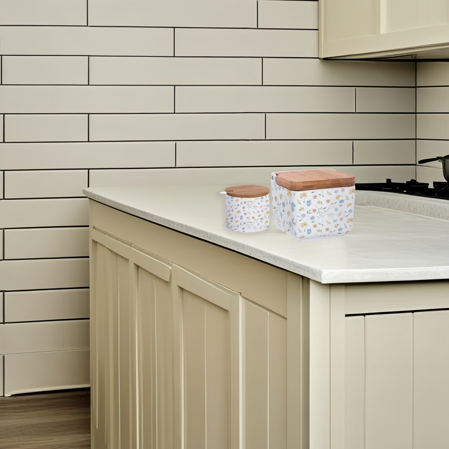 Azucarero Cocina Blanco Minimalista de Cerámica