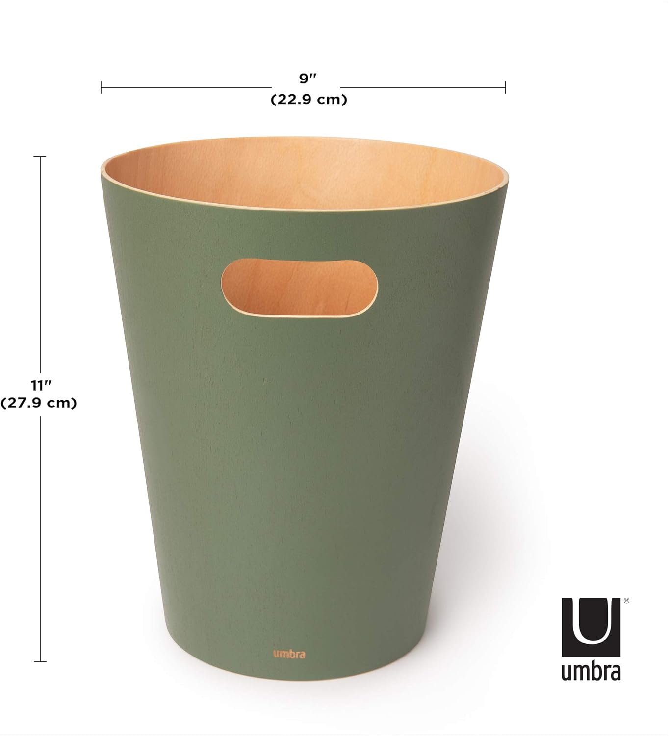 Woodrow Cesto de basura, con capacidad de 7.5 l, Blanco/Natural