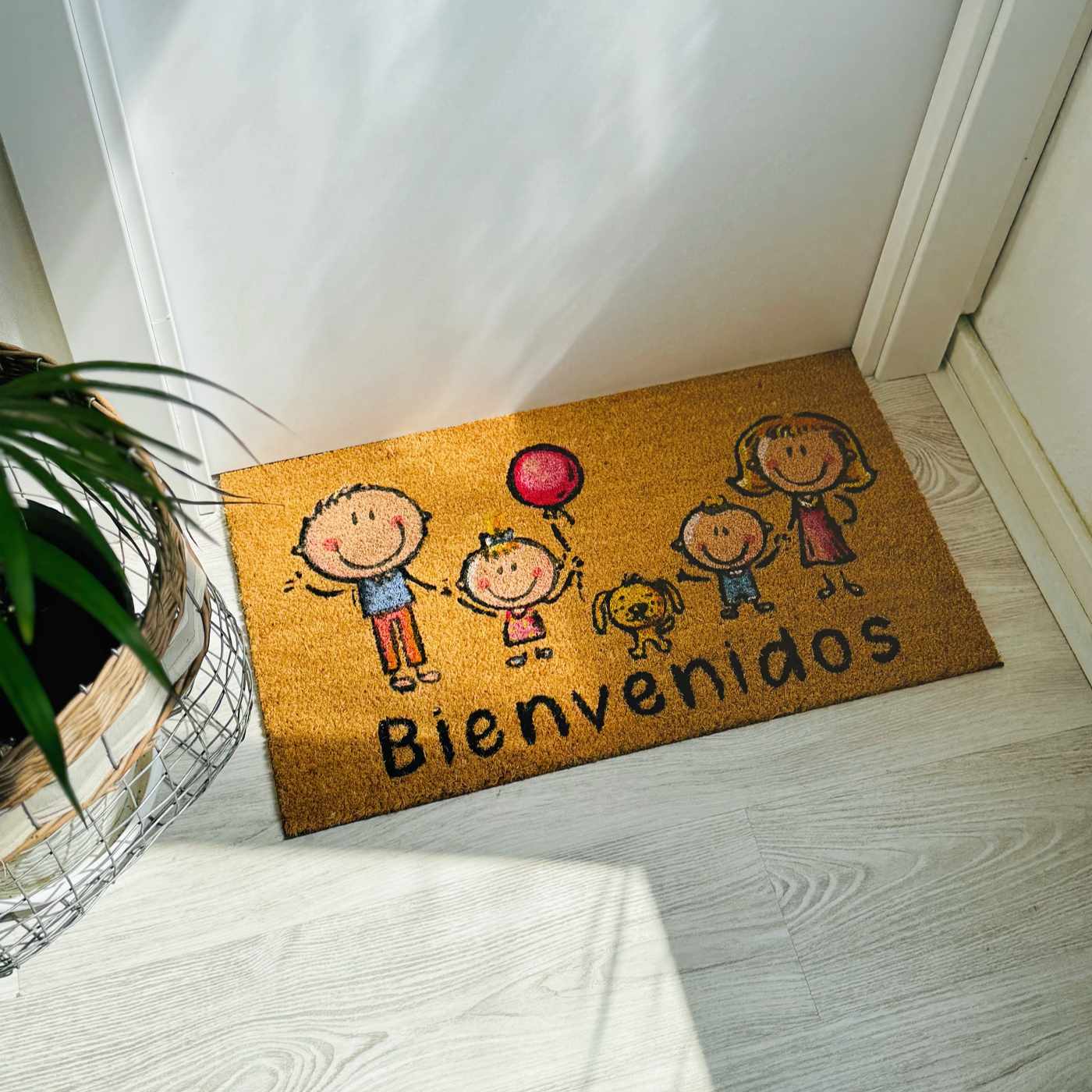 Felpudo Fibra de Coco 70x40cm Antideslizantes - Alfombras Originales para la Entrada a Casa, Pasillos, Puertas de Exterior