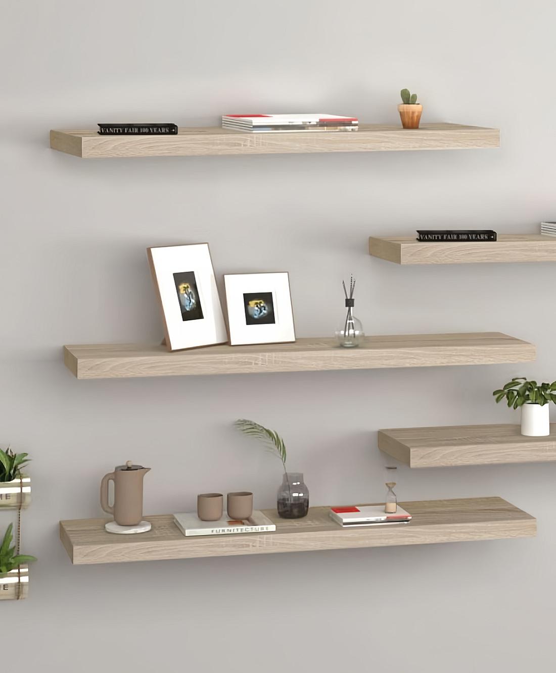 Estante Balda de Pared Flotante, Estante de Pared Madera MDF, Para Salón, Cocina y Dormitorio
