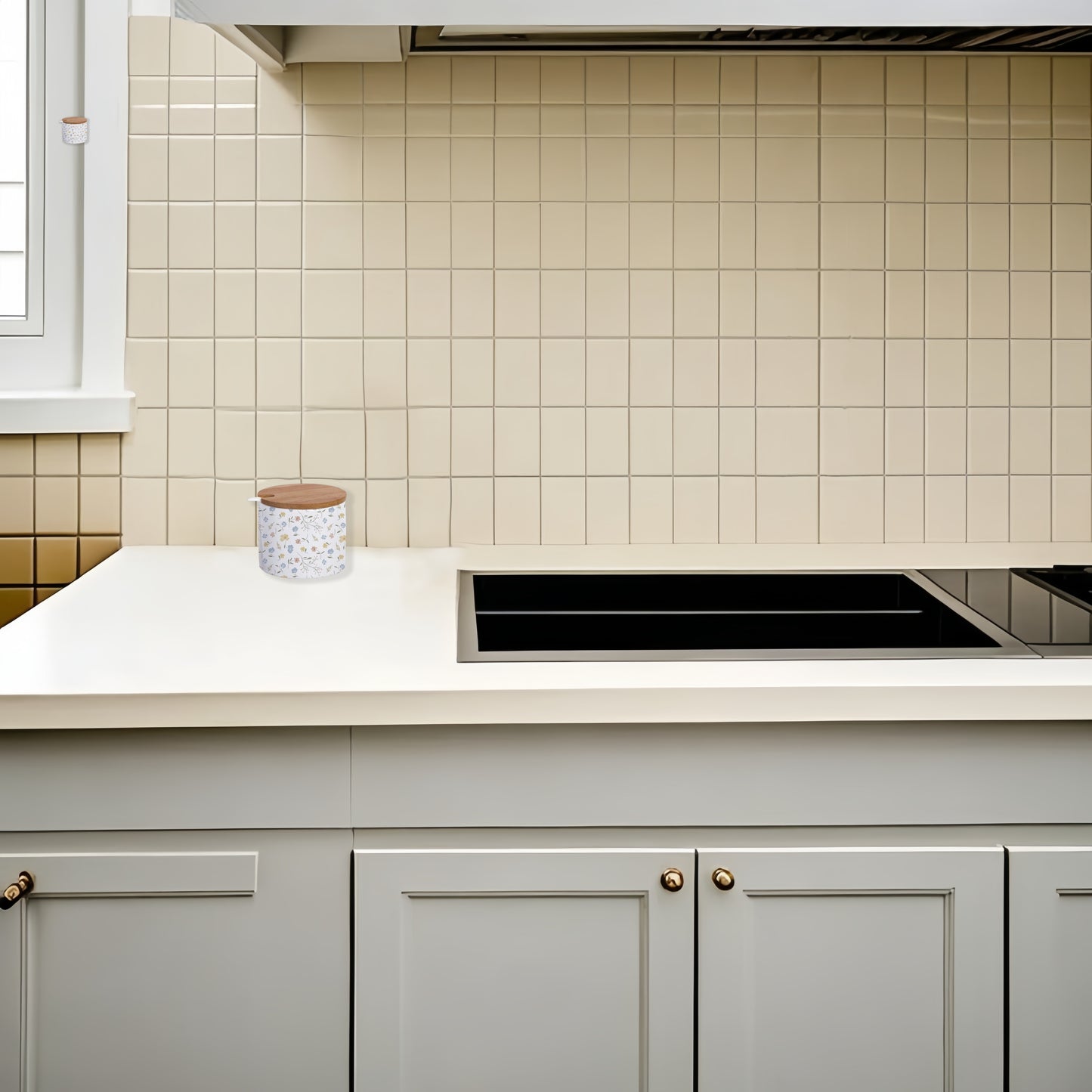 Azucarero Cocina Blanco Minimalista de Cerámica