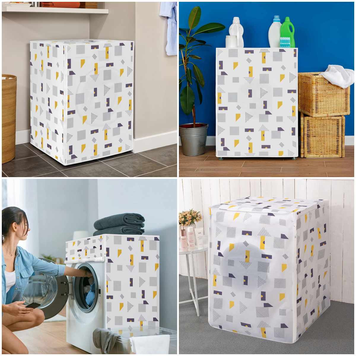 Funda Lavadora Frontal Con Cremallera, Funda lavadora Exterior Impermeable, Funda Para Lavadora Interior Prueba de Polvo