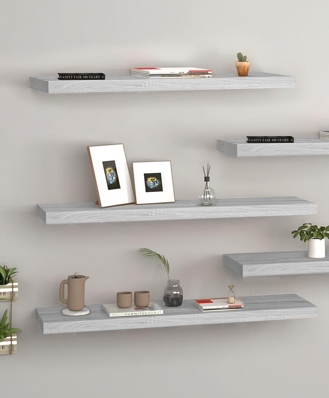 Estante Balda de Pared Flotante, Estante de Pared Madera MDF, Para Salón, Cocina y Dormitorio
